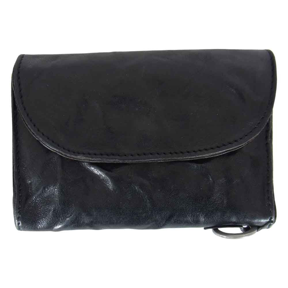 MR.OLIVE ミスターオリーブ 三つ折り レザー ウォレット 財布 ブラック系【中古】