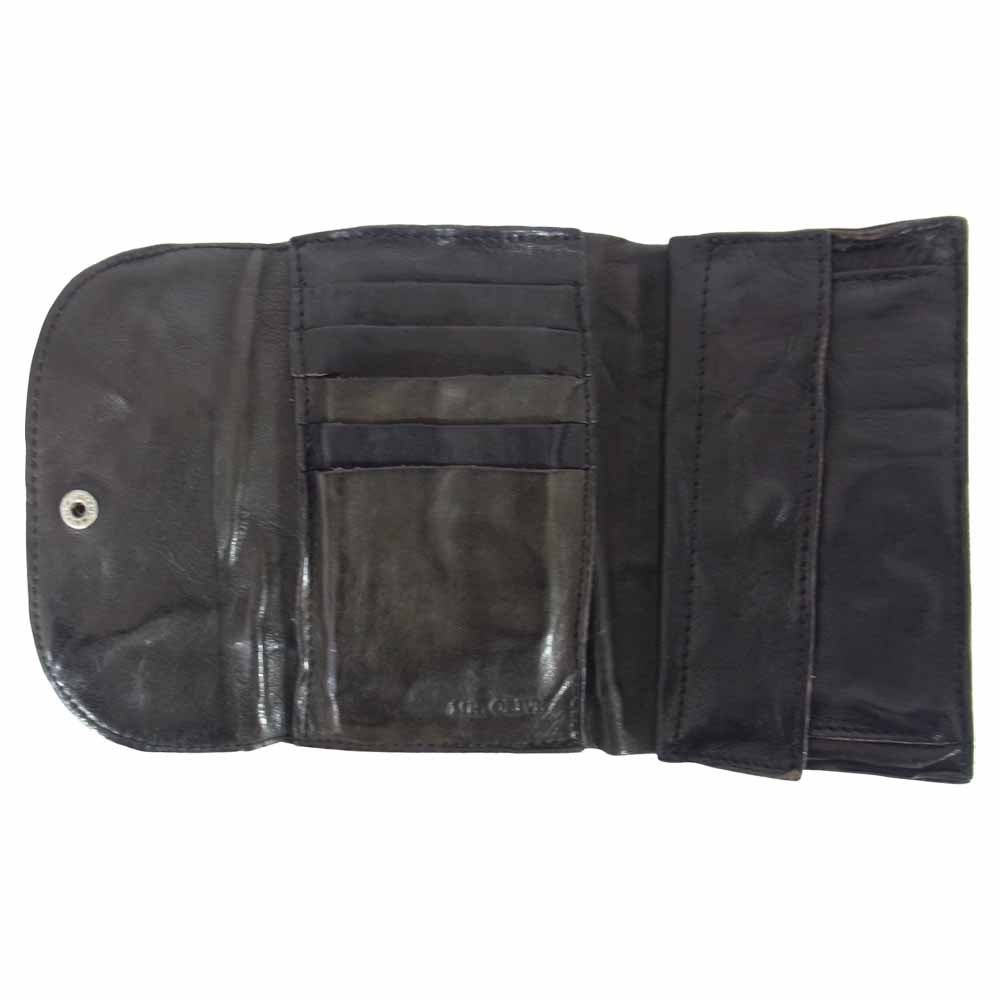 MR.OLIVE ミスターオリーブ 三つ折り レザー ウォレット 財布 ブラック系【中古】