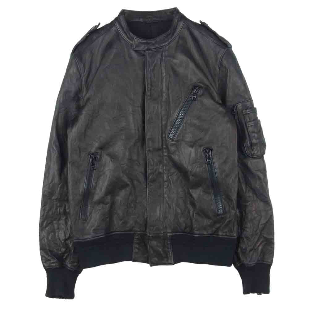 ATTACHMENT アタッチメント T163 シープレザー ブルゾン ジャケット 日本製 ブラック系 2【中古】