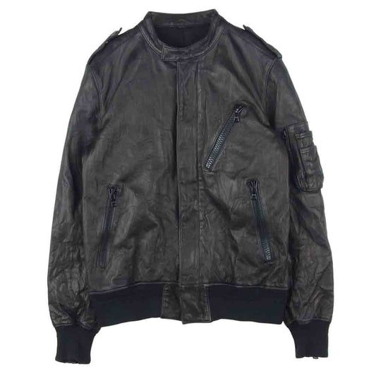 ATTACHMENT アタッチメント T163 シープレザー ブルゾン ジャケット 日本製 ブラック系 2【中古】