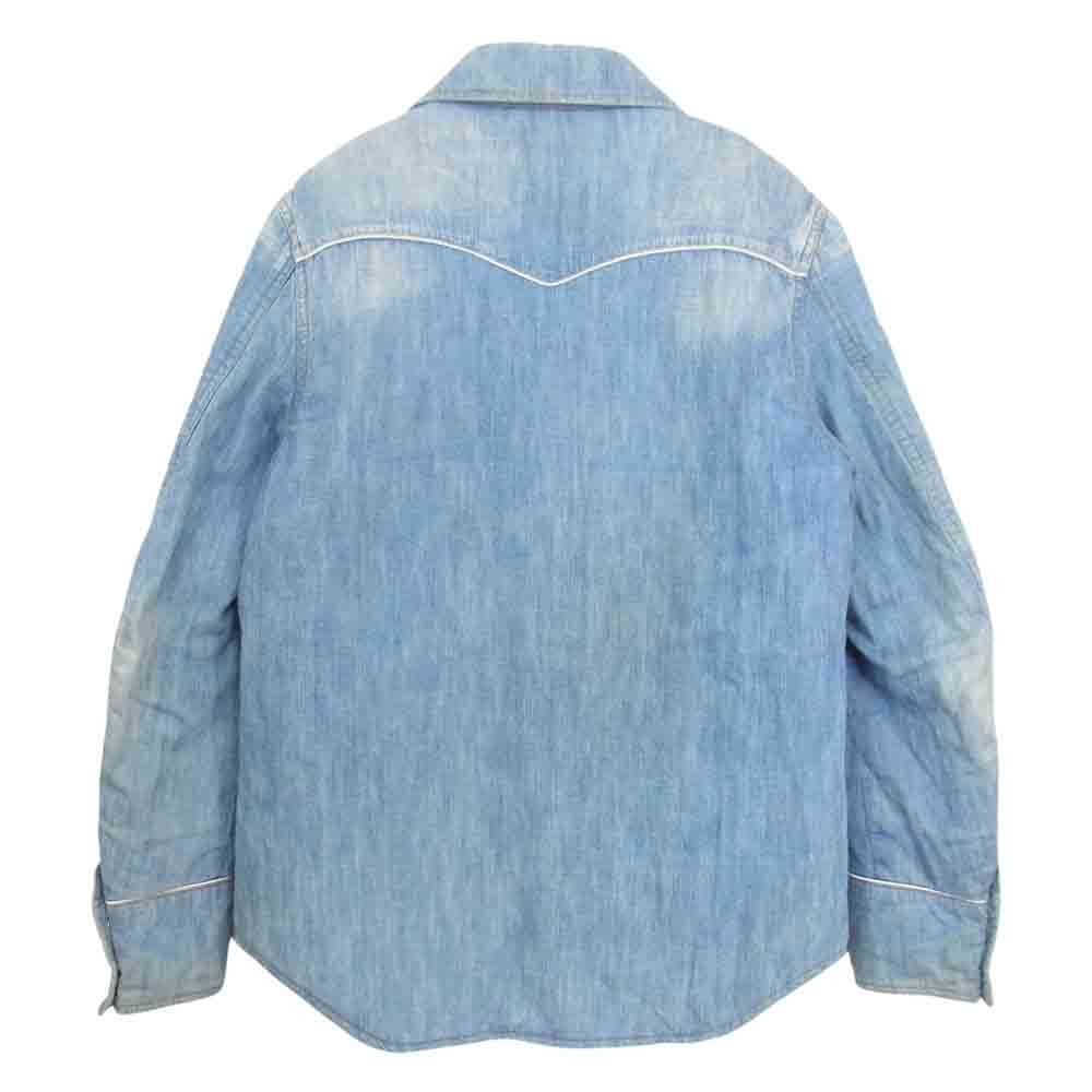 DUVETICA デュベティカ 国内正規品 MAES ダウンライニング デニム シャツ インディゴブルー系 46【中古】