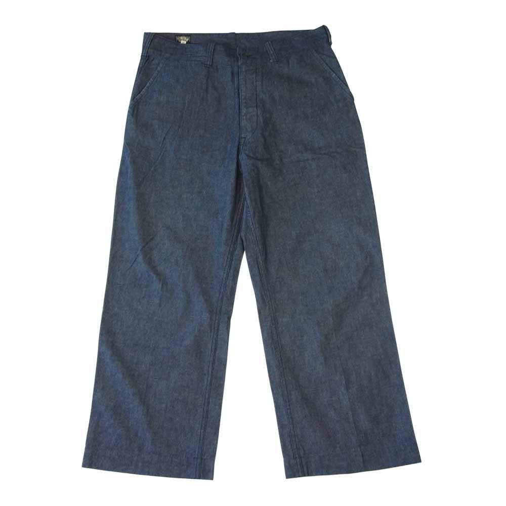 BLACK SIGN ブラックサイン Chambray Marine Trousers シャンブレー トラウザーズ  インディゴブルー系 36【中古】