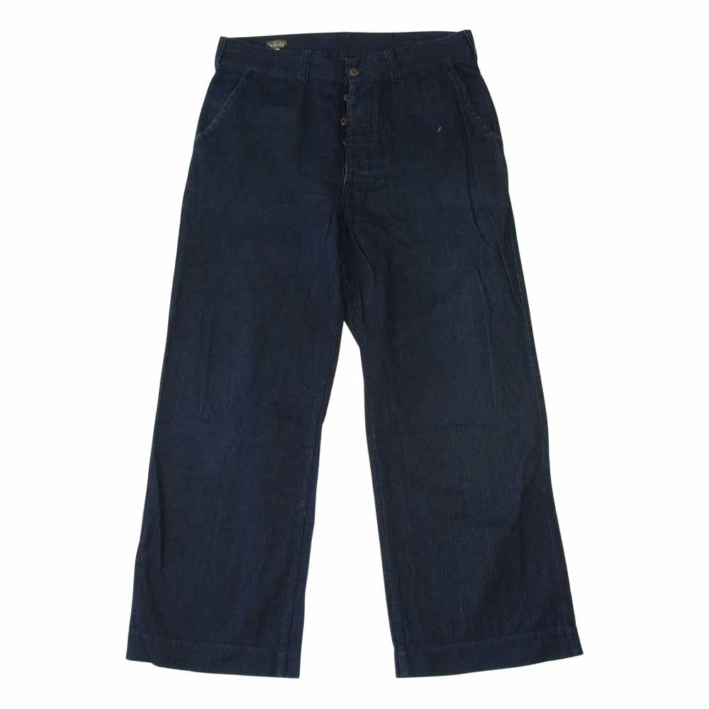 BLACK SIGN ブラックサイン Indigo Herringbone Marine Trousers インディゴ ヘリンボーン トラウザーズ インディゴブルー系 34【中古】