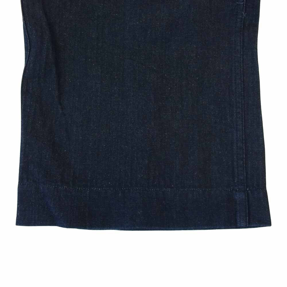 BLACK SIGN ブラックサイン Indigo Herringbone Marine Trousers インディゴ ヘリンボーン トラウザーズ インディゴブルー系 34【中古】