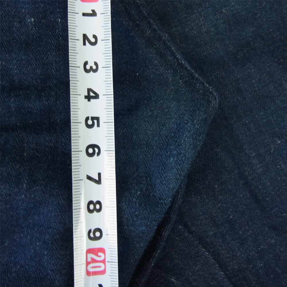 BLACK SIGN ブラックサイン Indigo Herringbone Marine Trousers インディゴ ヘリンボーン トラウザーズ インディゴブルー系 34【中古】