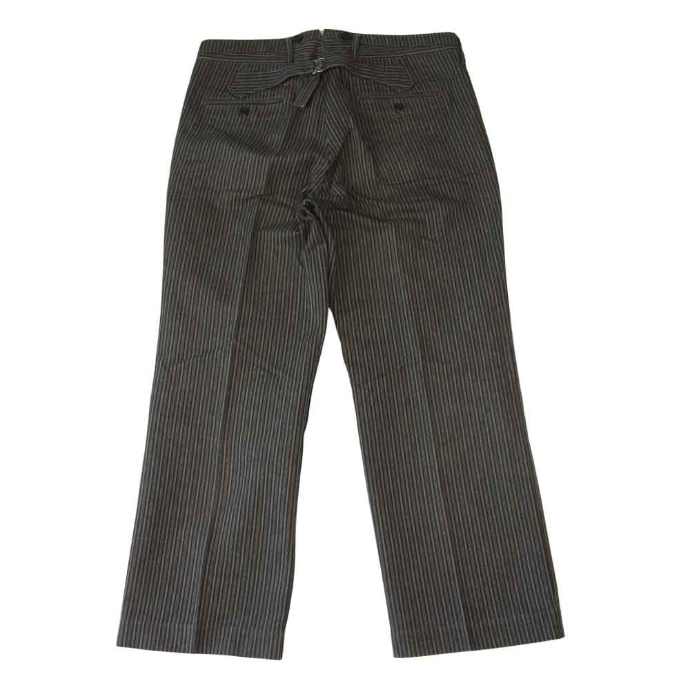 アジャスタブルコスチューム ヘリンボーン ストライプ バギー パンツ トラウザーズ  ブラウン系 36【中古】