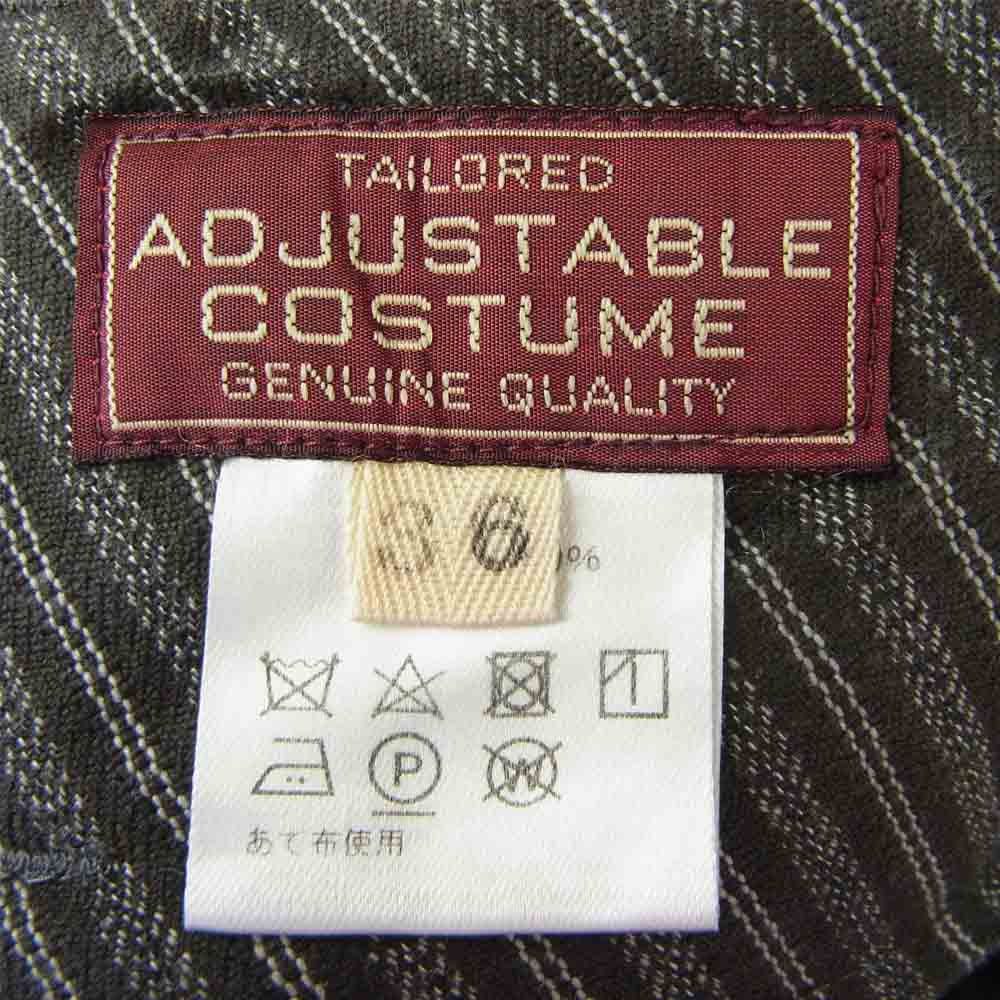 アジャスタブルコスチューム ヘリンボーン ストライプ バギー パンツ トラウザーズ  ブラウン系 36【中古】