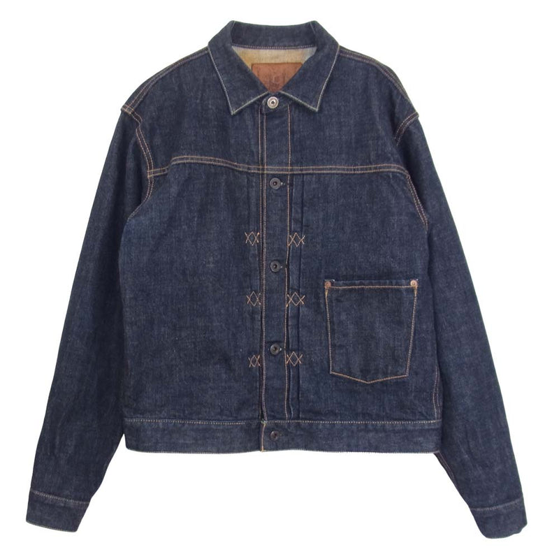 BLACK SIGN ブラックサイン BSSJ-16408 14OZ BS DENIM PLEATS JACKET デニム プリーツ ジャケット インディゴブルー系 42【中古】