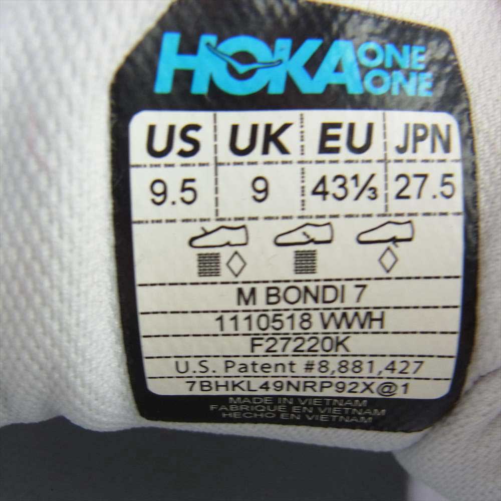 HOKA ONE ONE ホカ オネオネ BONDI 7 ボンダイ スニーカー ホワイト系 27.5cm【中古】