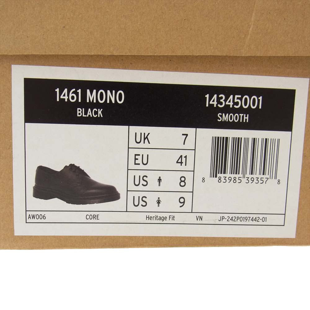 Dr.Martens ドクターマーチン 14345001 3EYELET SHOE ホール レザー シューズ ブラック系 UK7【極上美品】【中古】