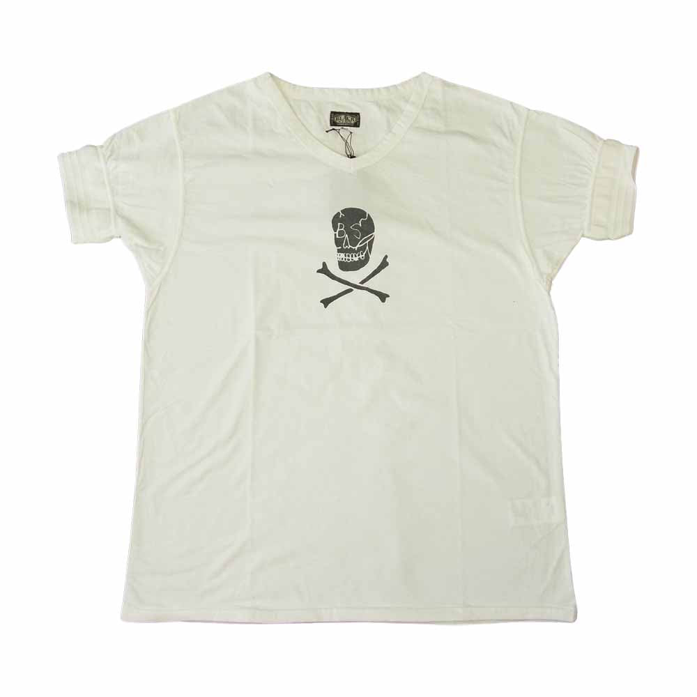 BLACK SIGN ブラックサイン BSSN-19304B Ritual Skull V-Neck Tee スカル  ホワイト系 42【新古品】【未使用】【中古】