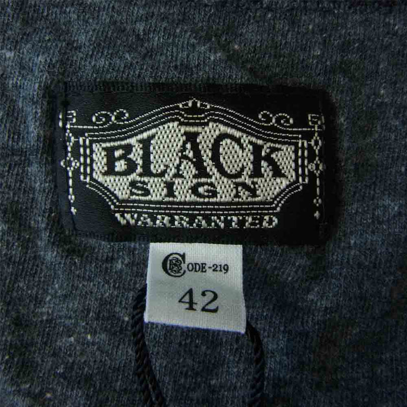 BLACK SIGN ブラックサイン BSSN-16309B V-Neck Tee Vネック Tシャツ グレー系 42【新古品】【未使用】【中古】