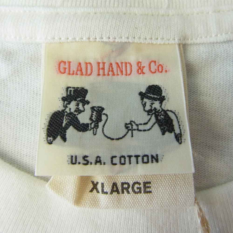 GLADHAND & Co. グラッドハンド DRAGON - S/S T-SHIRTS ドラゴン プリント Tシャツ ホワイト系 XL【新古品】【未使用】【中古】