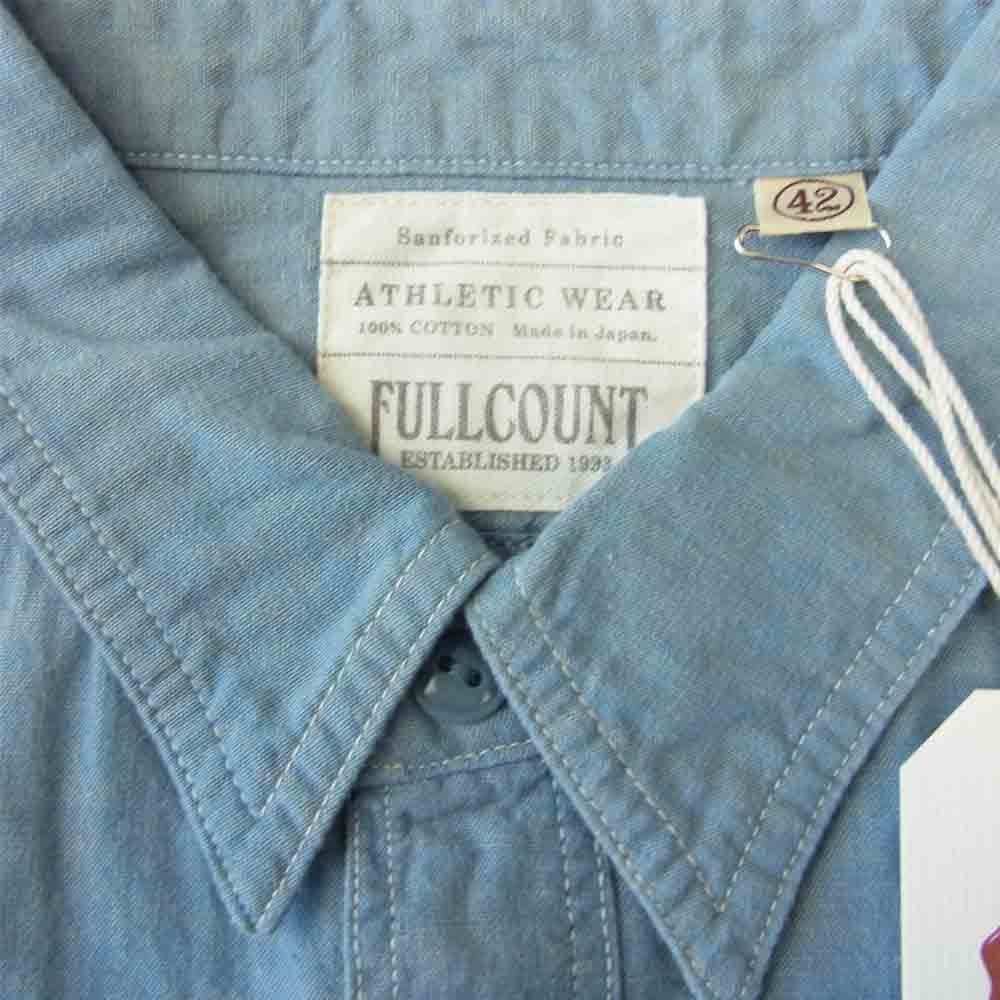 FULLCOUNT フルカウント ALS-002 × LIAH ALVY ドラゴン タトゥー プリント シャンブレー シャツ インディゴブルー系 42【新古品】【未使用】【中古】