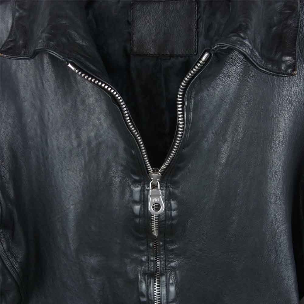 ISAMUKATAYAMA BACKLASH イサムカタヤマバックラッシュ 1498-02 JAPANESE CALF LEATHER JAKET ジャパンカーフ 製品染め レザー シングル ライダース ジャケット ブラック系 M 2【中古】