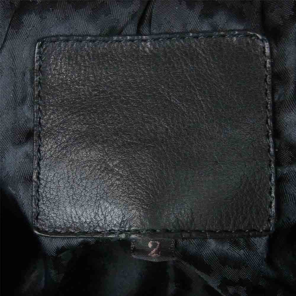 ISAMUKATAYAMA BACKLASH イサムカタヤマバックラッシュ 1498-02 JAPANESE CALF LEATHER JAKET ジャパンカーフ 製品染め レザー シングル ライダース ジャケット ブラック系 M 2【中古】