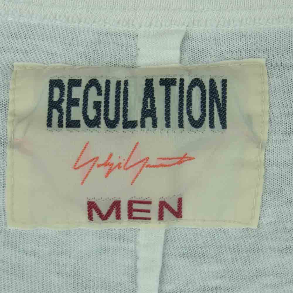 Yohji Yamamoto ヨウジヤマモト HD-T55-076 REGULATION MEN 21SS BELGIUM LINEN PLAIN STITCH U NECK HALF SLEEVES ベルギーリネン Uネック 半袖 Tシャツ オフホワイト系 1【中古】