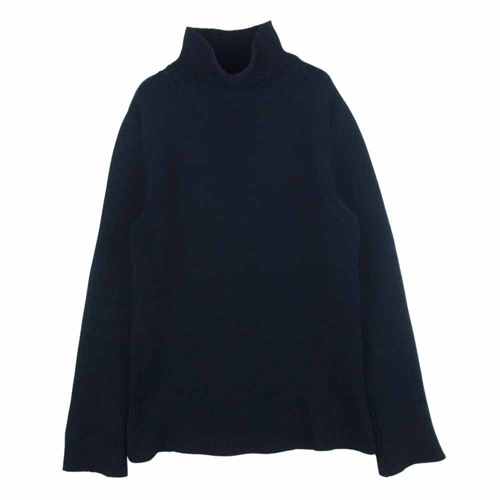 JIL SANDER ジルサンダー ハイネック ニット セーター ウール イタリア製 ダークネイビー系 44【中古】