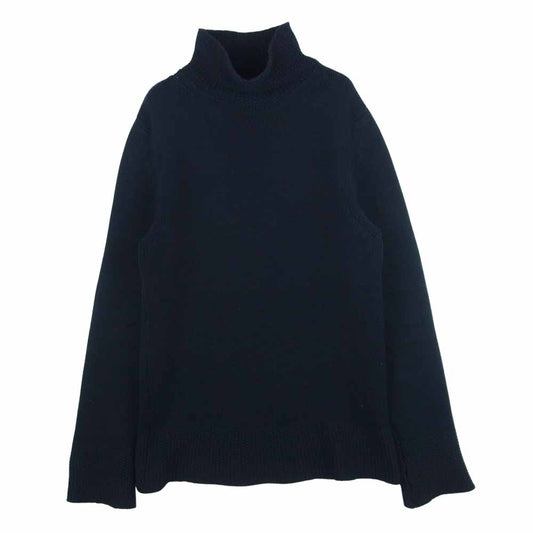 JIL SANDER ジルサンダー ハイネック ニット セーター ウール イタリア製 ダークネイビー系 44【中古】