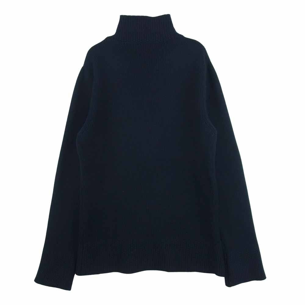 JIL SANDER ジルサンダー ハイネック ニット セーター ウール イタリア製 ダークネイビー系 44【中古】