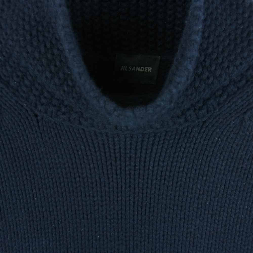 JIL SANDER ジルサンダー ハイネック ニット セーター ウール イタリア製 ダークネイビー系 44【中古】