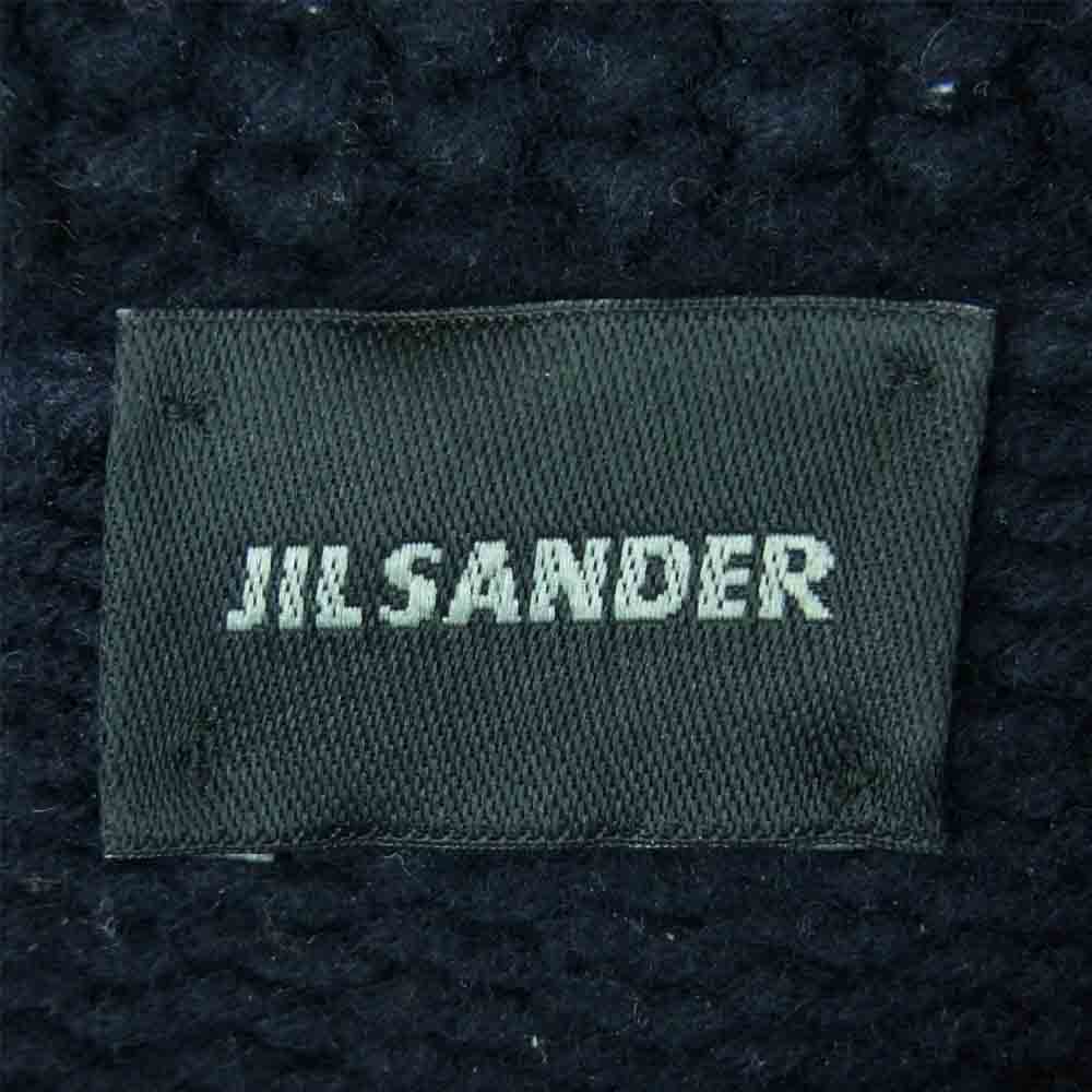 JIL SANDER ジルサンダー ハイネック ニット セーター ウール イタリア製 ダークネイビー系 44【中古】