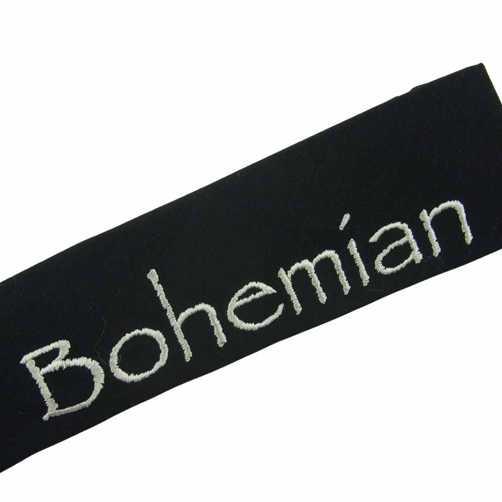 Yohji Yamamoto ヨウジヤマモト PUUR HOMME プールオム 21AW HX-N08-164 W/GABARDINE MESSAGE TIE B ウールギャバ Bohemian刺繍 スクエアタイ ネクタイ ブラック系【美品】【中古】