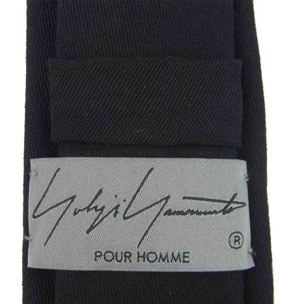 Yohji Yamamoto ヨウジヤマモト PUUR HOMME プールオム 21AW HX-N08-164 W/GABARDINE MESSAGE TIE B ウールギャバ Bohemian刺繍 スクエアタイ ネクタイ ブラック系【美品】【中古】