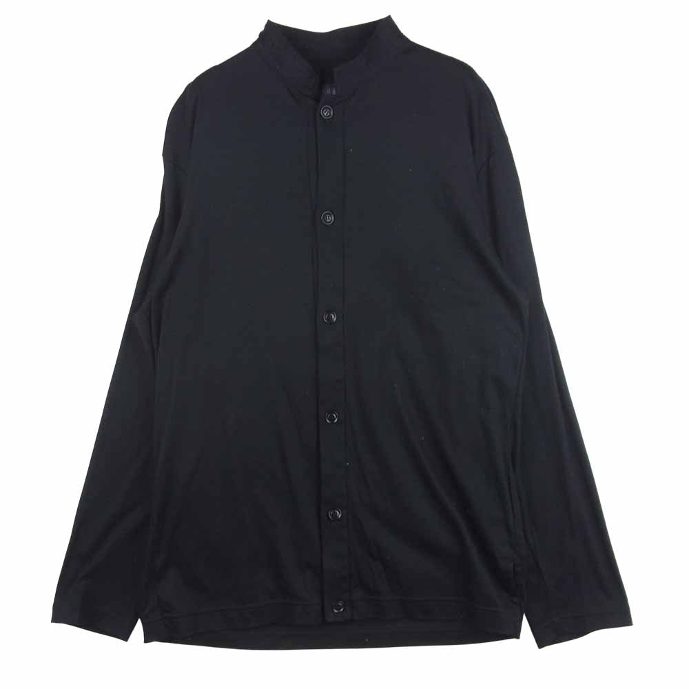 Yohji Yamamoto ヨウジヤマモト REGULATION MEN 20SS HN-T61-072 60/-マルチシードスムース スタンドカラー 長袖 シャツ ブラック系 1【中古】