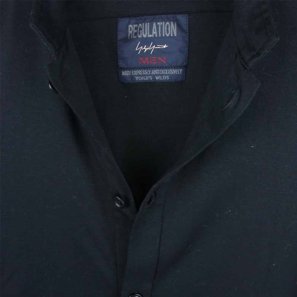 Yohji Yamamoto ヨウジヤマモト REGULATION MEN 20SS HN-T61-072 60/-マルチシードスムース スタンドカラー 長袖 シャツ ブラック系 1【中古】
