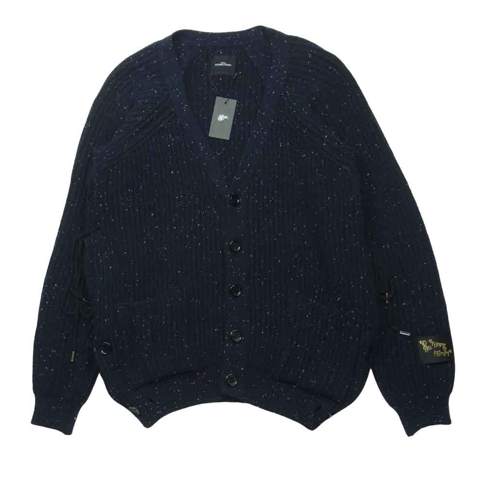 シュウ オム フェム 21AW H21AW-14 Laceup Knit Cardigan レースアップ ニット カーデイガン ネイビー系 2【新古品】【未使用】【中古】
