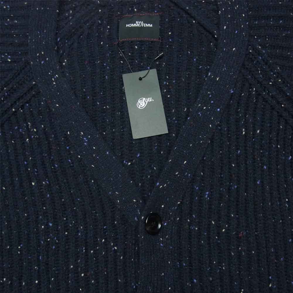 シュウ オム フェム 21AW H21AW-14 Laceup Knit Cardigan レースアップ ニット カーデイガン ネイビー系 2【新古品】【未使用】【中古】