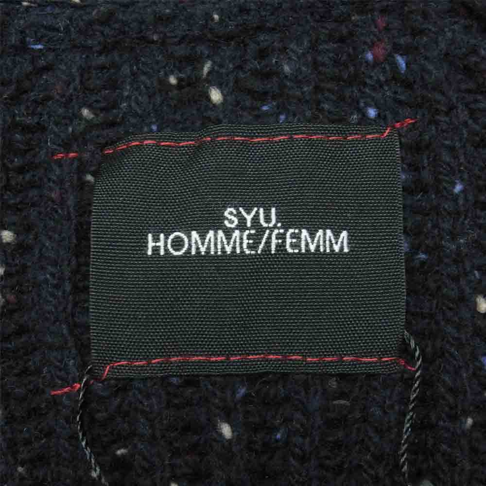 シュウ オム フェム 21AW H21AW-14 Laceup Knit Cardigan レースアップ ニット カーデイガン ネイビー系 2【新古品】【未使用】【中古】