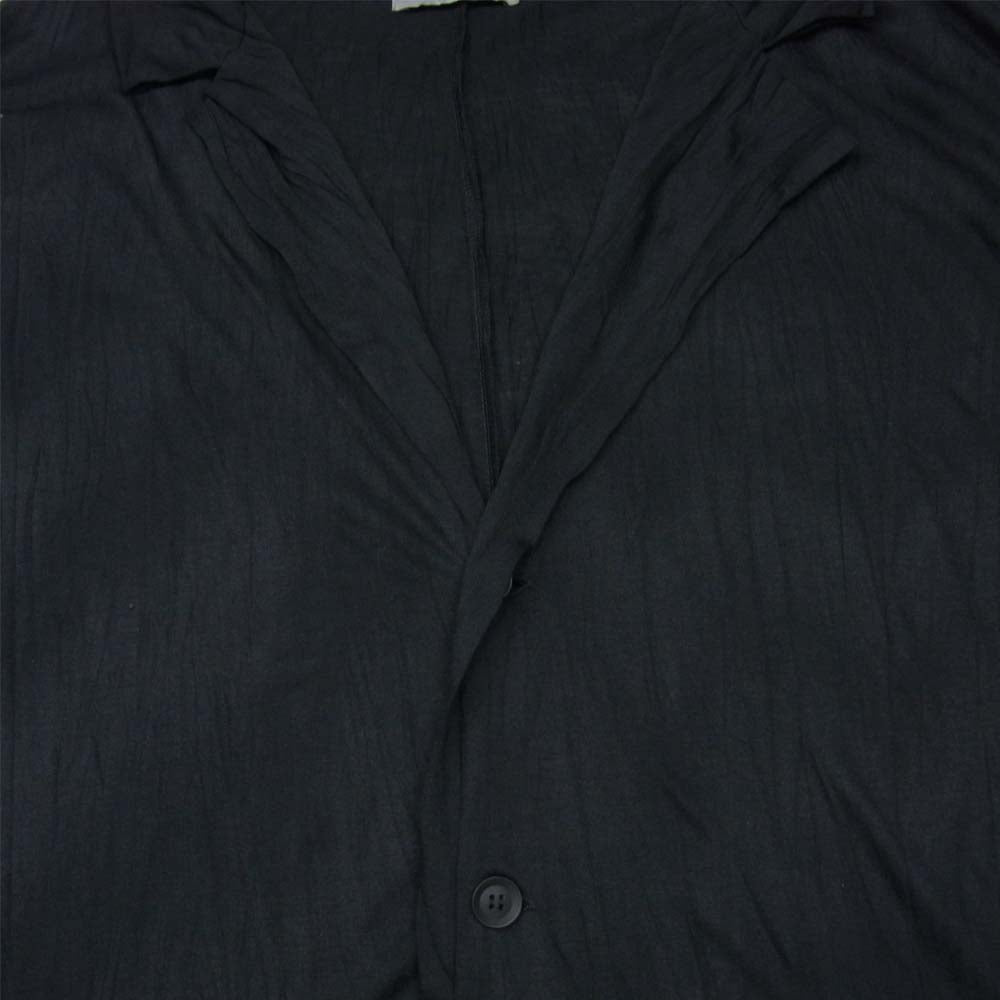 Yohji Yamamoto ヨウジヤマモト HD-T11-270 POUR HOMME プールオム 21SS TE/RY PLAIN STITCH WRINKLE LONG JACKET シワ加工 天竺 ロング ジャケット ブラック系 3【中古】
