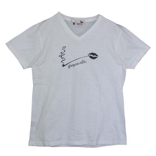 GANGSTERVILLE ギャングスタービル Vネック プリント Tシャツ ホワイト系 S【中古】