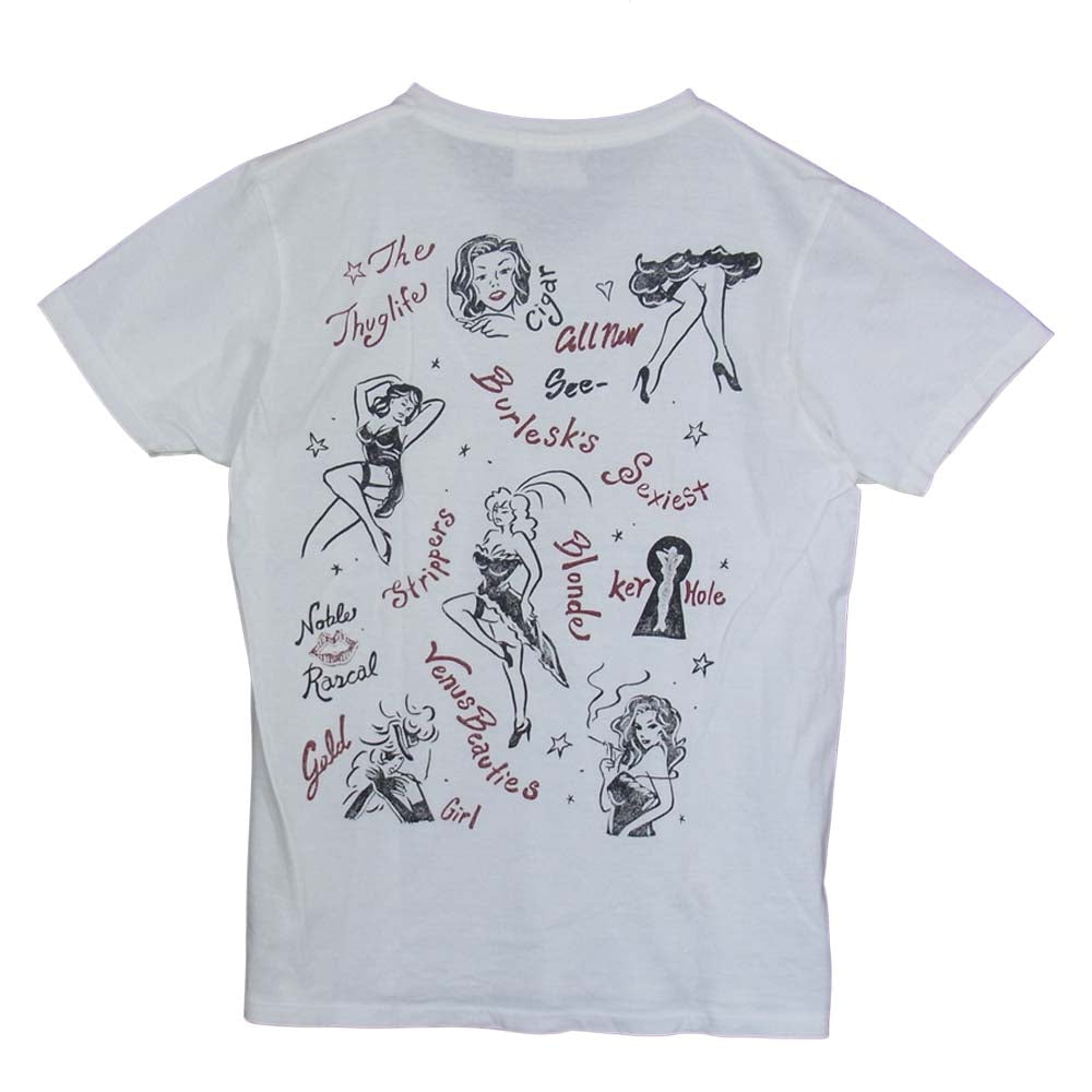 GANGSTERVILLE ギャングスタービル Vネック プリント Tシャツ ホワイト系 S【中古】