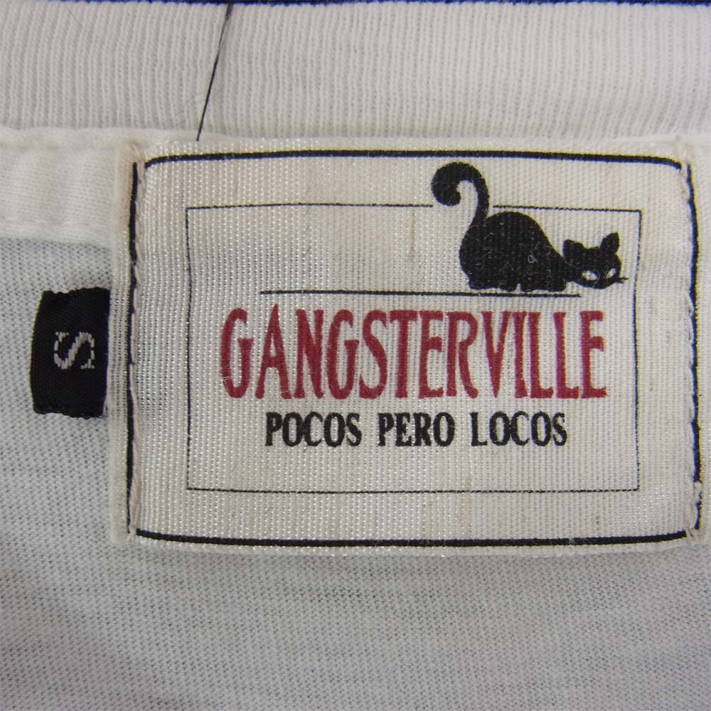 GANGSTERVILLE ギャングスタービル Vネック プリント Tシャツ ホワイト系 S【中古】