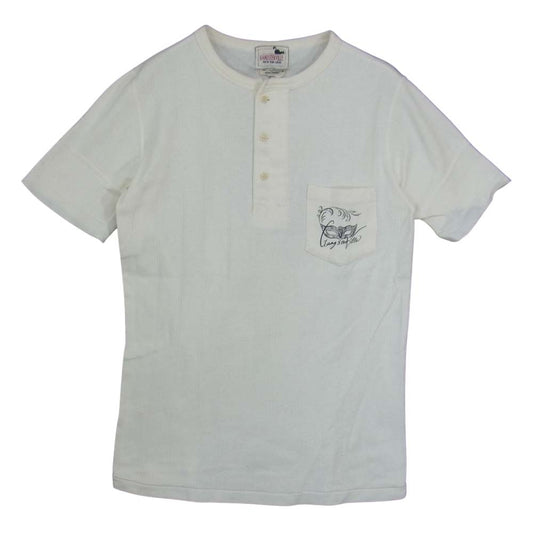 GANGSTERVILLE ギャングスタービル 3B ヘンリーネック 半袖 Tシャツ オフホワイト系 S【中古】