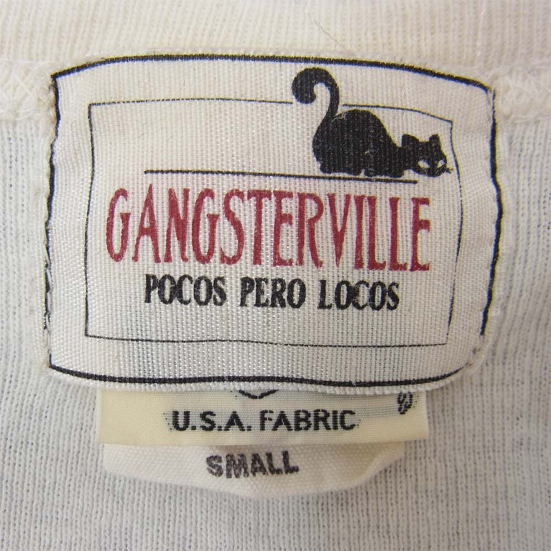 GANGSTERVILLE ギャングスタービル 3B ヘンリーネック 半袖 Tシャツ オフホワイト系 S【中古】