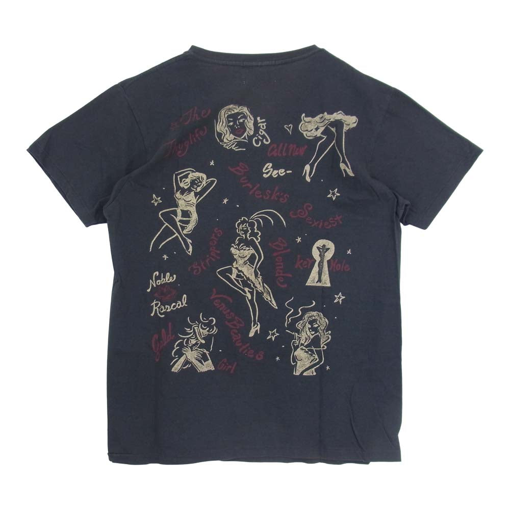 GANGSTERVILLE ギャングスタービル Vネック プリント Tシャツ チャコール系 サイズ表記無【中古】