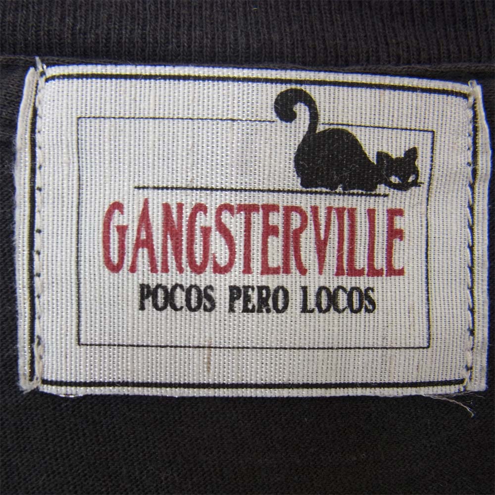 GANGSTERVILLE ギャングスタービル Vネック プリント Tシャツ チャコール系 サイズ表記無【中古】