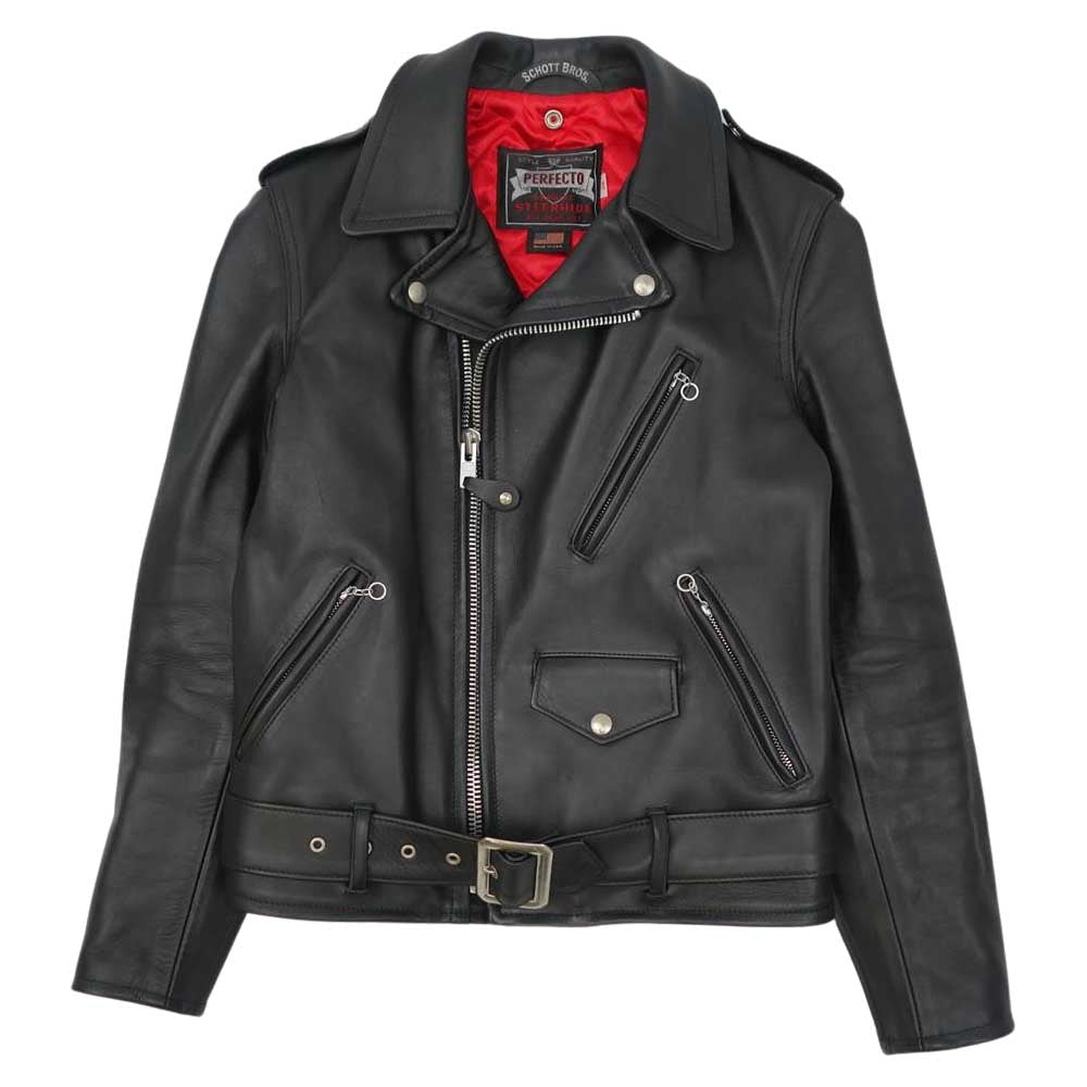schott ショット USA製 100th YEAR 記念限定モデル ROSIE ONE STAR ワンスター ライダース ジャケット ブラック系 36【美品】【中古】