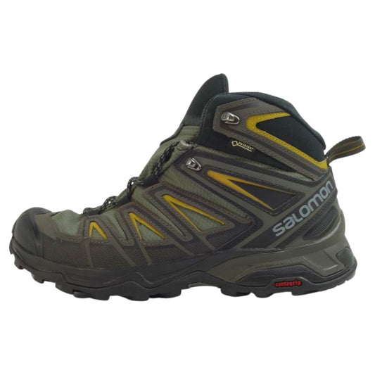 salomon サロモン 401337 X Ultra 3 Mid エックス ウルトラ 3 ミッド ゴアテックス シューズ チャコール系 カーキ系 26cm【美品】【中古】