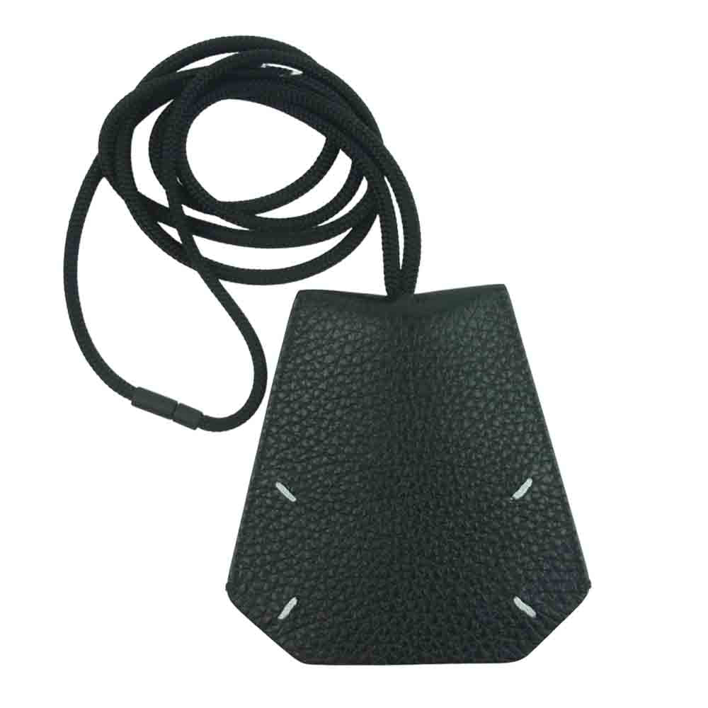 MAISON MARGIELA メゾンマルジェラ 21AW S55UA0025 LEATHER KEY RING キーケース ネックストラップ クロシェット ネックレス ブラック系【極上美品】【中古】