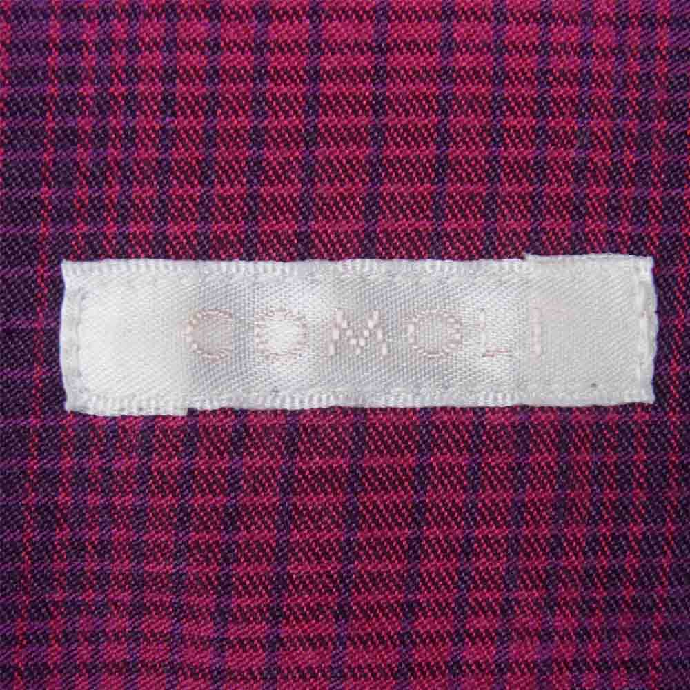 COMOLI コモリ 21AW U03-02010 WOOL WORK SHIRT シルク混 チェック ウール ワーク 長袖 シャツ ピンク系 3【中古】