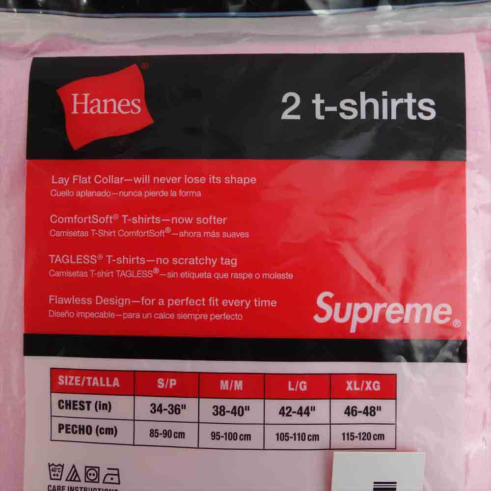 Supreme シュプリーム 21AW × Hanes Checker Tagless Tees (2 Pack) ヘインズ 半袖Tシャツ パックT 2枚セット ピンク系 S【新古品】【未使用】【中古】