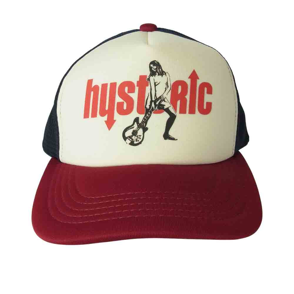 HYSTERIC GLAMOUR ヒステリックグラマー 02181QH01 CRASHプリント メッシュ キャップ レッド系 ネイビー系 F【中古】