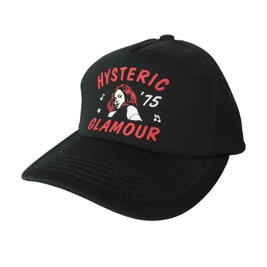 HYSTERIC GLAMOUR ヒステリックグラマー 0261QH04 75 プリント メッシュ キャップ ブラック系 F【中古】