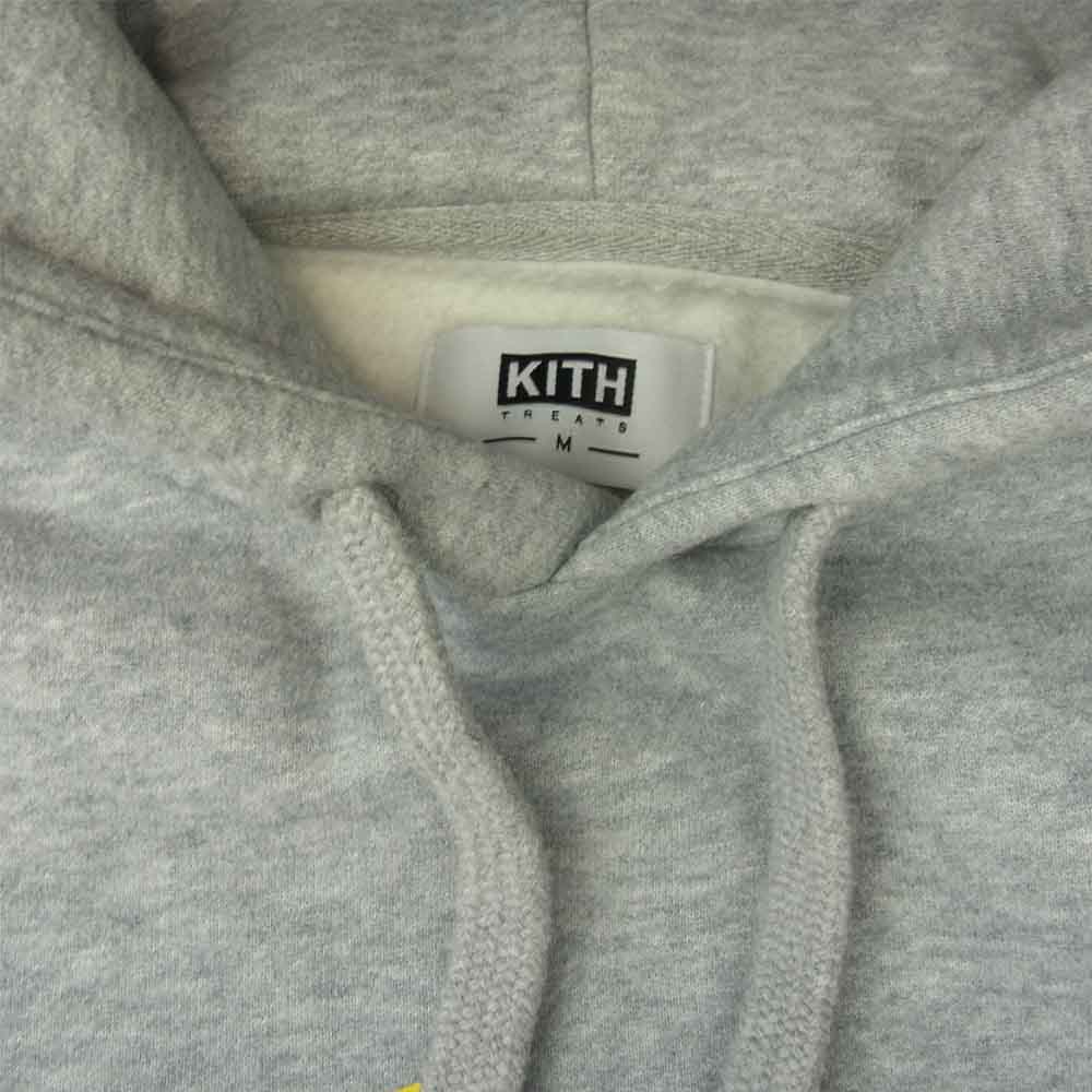 キス 18AW TREATS 3D HOODIE 3D ロゴ フーディー プリント プルオーバー 裏起毛 パーカー グレー系 M【中古】