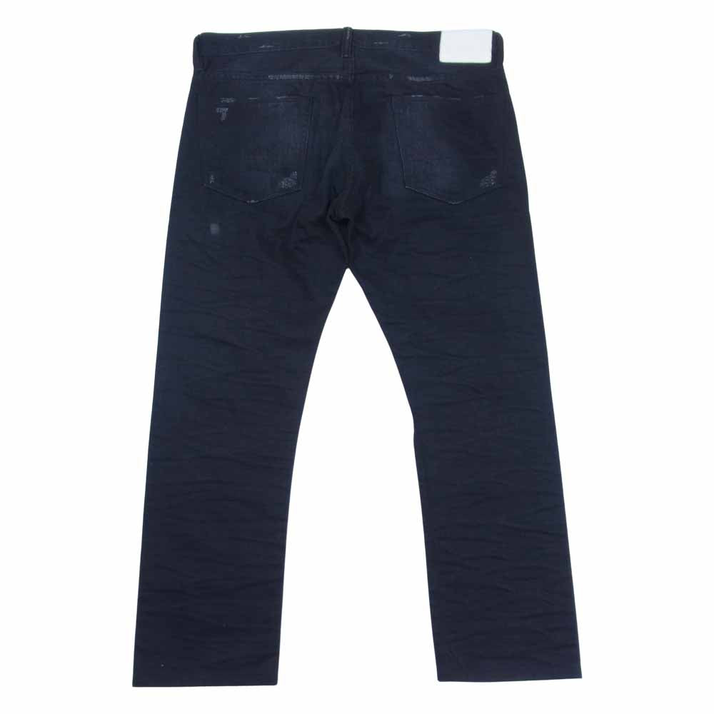 Ron Herman ロンハーマン DENIM 国内正規品 5220600541836 クラッシュ加工 セルビッジ ブラックデニムパンツ ブラック系 34【中古】